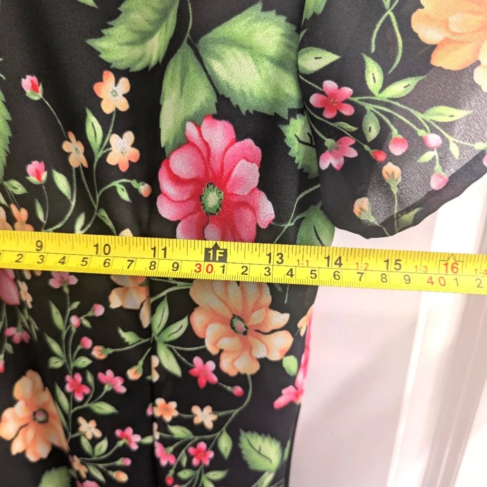 ⭐⭐READ!! ⭐ Womens White Stag Short Sleeve Chiffon Dress Floral ⭐⭐  - Picture 6 of 8